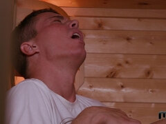 Victoria Daniels is sucking cock in the sauna