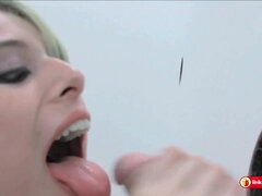 Latin girls taking spunk in their mouths in the glory hol