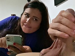 Grosser schwanz, Braunhaarige, Geschnappt, Spermaladung, Hardcore, Milf, Spanisch, Ehefrau