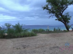 Leie, Strand, Flashen, Freundin, Behaart, Im freien, Pov