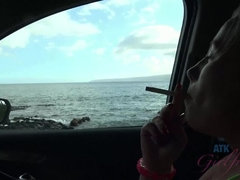 Amateur, Bikini, Doigter, Petite amie, Orgasme, De plein air, Pov, Public