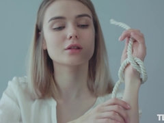 ブロンド, エロティック, Hd, オーガズム, パンティ, オマンコ, 剃毛, 一人