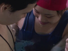 18, フェラチオ, 捕まる, チン, 手コキする, 磨き, ティーン, 水中