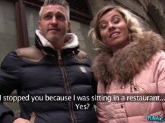 Blonde, Tromperie, Tchèque, Argent, Seins naturels, Pov, Public, Nénés