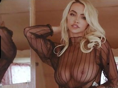 Amerikanisch, Blondine, Prominente, Riesig, Lingerie, Milf, Strümpfe