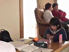 Asiático, Chica, Tetas grandes, Mamada, Japonés, Público, Sorpresa, Tetas