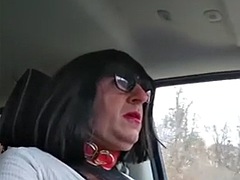 Schwarz, Crossdresser, Dildo, Schwarz, Hardcore, Lingerie, Öffentlich, Transfrau
