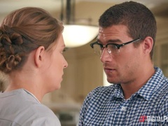 Sucer une bite, Queue, Léchez, Domestique, Seins naturels, Chatte, Cheveux courts, Jarretelles