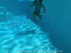 18, 茶髪の, ディルド, オナニー, 小柄, オマンコ, ティーン, 水中