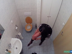 Amateur, Cuarto de baño, Pajear, Enfermera, Coño, Seducido, Medias largas, Voyeur