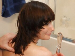 18-19 y.o. With Tiny Tits Scrubs Bathroom – Glass Toy Fucked