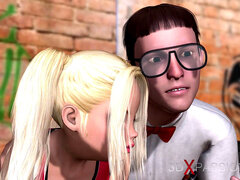 Nerd boy, ass fuck, 3d animated porn