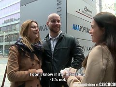 Blasen, Tschechisch, Flotter vierer, Selbstgemacht, Geld, Im freien, Öffentlich, Jungendliche (18+)