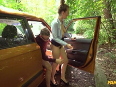 お尻, 車, チェコ, バック, ヨーロピアン, 顔射, なめる, オマンコ