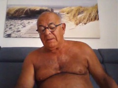 Grandpa cum on webcam