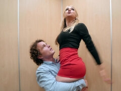 Blonde babe with big tits Sarah Vandella riding a proper dick