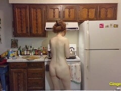 Amerikaans, Kont, Grote kont, Keuken, Kut duiken, Roodharige vrouw, Softcore pornografie, Tieten likken