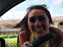 18 años, Morena, Coche, Estilo perrito, Comida, Pov, Coño, Tetas