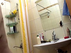 Léchez, Masturbation, Mature, Maman, Chatte, Seins flasques, Douche, Solo