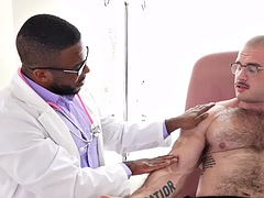 Médico, Pajear, Masaje, Masturbación, Músculo, Aceite, Tatuaje, Uniforme