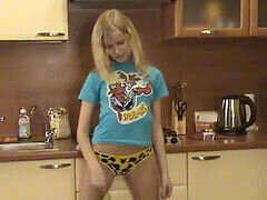Hot Russian blonde teenager working as a freelancer