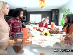 Rimming and cock sucking foursome on thanksgiving