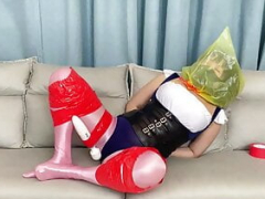 Aziatisch, Bondage discipline sadomasochisme, Gebondenheid, Masseren, Orgasme, Rubebrstof, Kousen, Vibrator