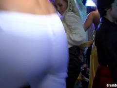Blonde, Habillées, Dansant, Hard, Cuir, Fête, Chatte, Satin