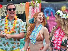 Grosse titten, Blondine, Gruppe, Hardcore, Orgie, Party, Rotschopf, Titten