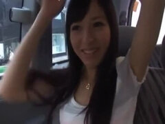 Aino Kishi having fun in van