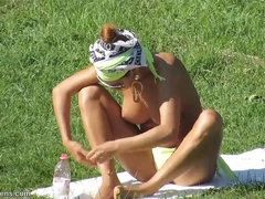 Playa, Bikini, Al aire libre, Público, Realidad, Adolescente, Tetas, Voyeur