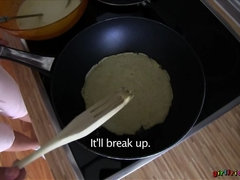 Stel, Vingeren, Eten, Vriendin, Keuken, Lesbisch, Likken, Kut duiken