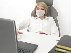 Anaal, Stel, Seksspeelgoed, Dubbele penetratie, Kantoor, Orgasme, Secretaresse, Kousen