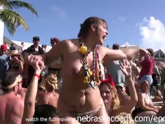 Universidad, Despelote, Grupo, Inocente, Desnudo, Desnudo, Piscina, Tetas