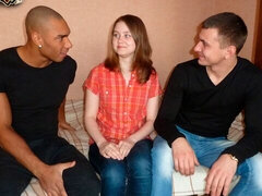 Adorable, Blonde, Sucer une bite, Fétiche, Russe, Rasée, Adolescente, Nénés