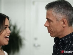 Blasen, Braunhaarige, Hundestellung, Europäisch, Lecken, Natürlichen titten, Muschi, Titten