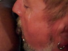 Close up of, simply worshiping black cock