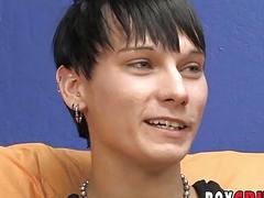 Stunning young gay masturbates and cums