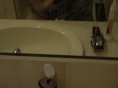Hello to you in Victoria - Hitting my dick on the bathroom sink bench and cum very wet
