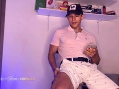 Spying on gay porn, hot cumshots, and solo play