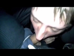 Twink sucking cock at the truck stop with CIM and swallow