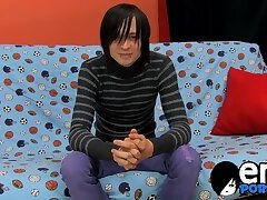 Skinny emo dude Miles Pride spills the load out of his cock
