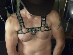 Grubby Chatting Cowboy Dad Draining Until Shooting Flow