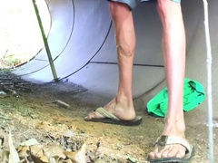 Public tugging monster lollipop in a culvert good-sized flow