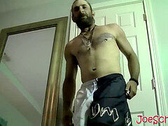 Big father slurping and licking hairy dudes ginormous beef whistle