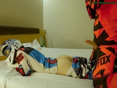 Rigid Screwing my beau, spunk in his fuck hole while he drains on my MX footwear