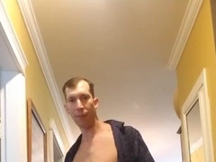 Johnholmesjunior has a super-cute mischievous solo wank off while wifey went to shop