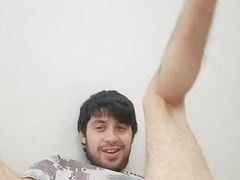 Gentle penetration with dildo and final cumshot of a cute twink