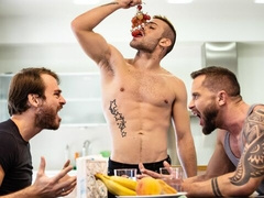 Max Adonis and Ricky Blue fuck sneakily in the kitchen
