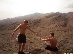 Sexy boyfriends partake in butt sex after a hike